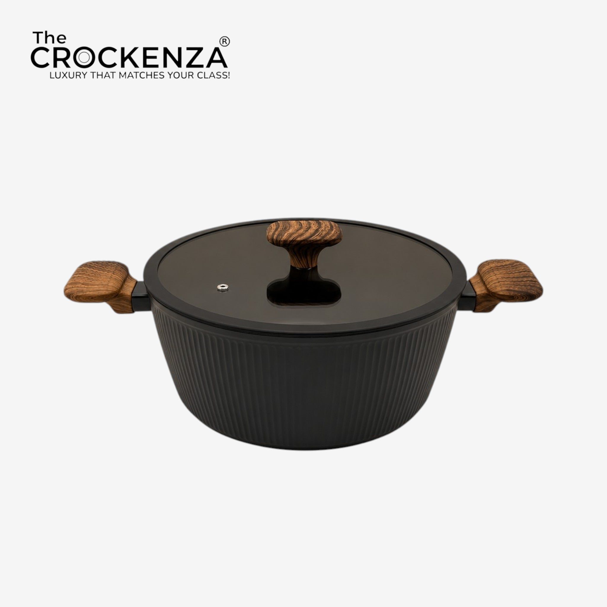 Baroly Premium Non-Stick Casserole with Glass Lid (24cm, 26cm & 28cm) – Induction Compatible Granite Cookware