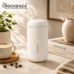 SMEG Capsule Coffee Cup 350ML – Premium Stainless Steel Insulated Travel Mug - White