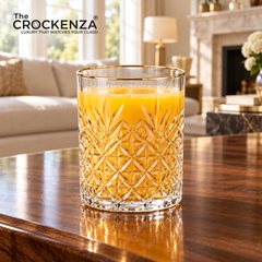 Luxury Gold Rim Drinking Glass Set – 6 Piece Decorative Juice & Water Tumblers