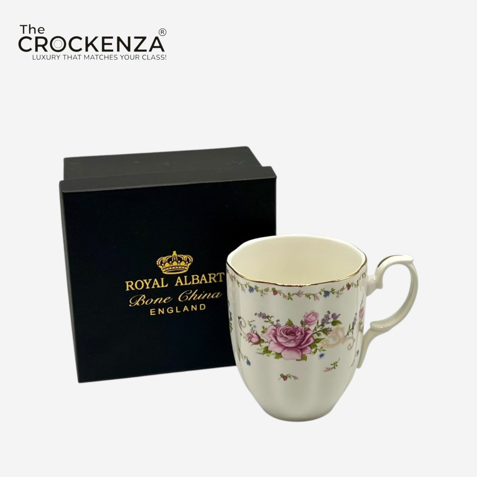 Royal Albert-Inspired Luxury Pink Floral Mug – Single Piece