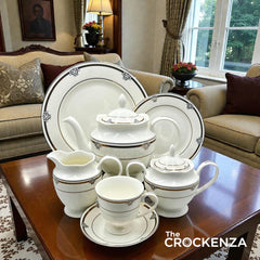 Imperial Majesty Luxury Super Bone China Tea & Dinner Set – 24-Piece Elite Collection