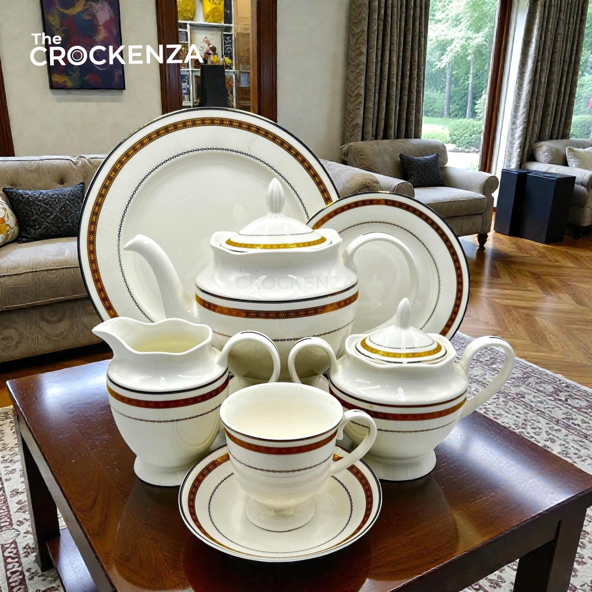Imperial Majesty Luxury Super Bone China Tea & Dinner Set – 24-Piece Elite Collection