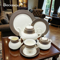 Royal Mosaic 24-Piece Imported Super Bone Tea Set – 6 Person Serving