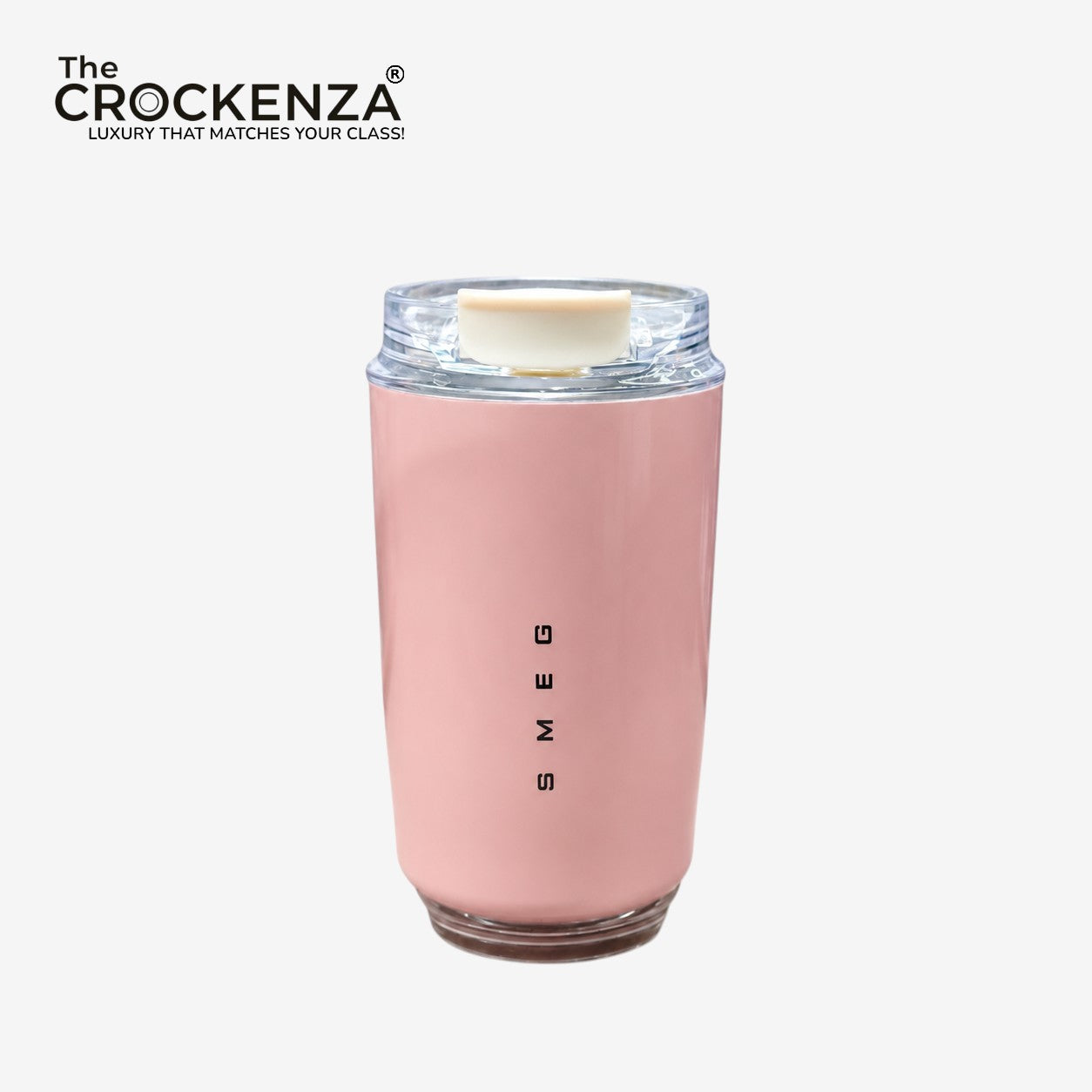 SMEG Style Premium Stainless Steel Travel Tumbler – Leak-Proof Coffee Cup with Clear Lid | Pink 320ML