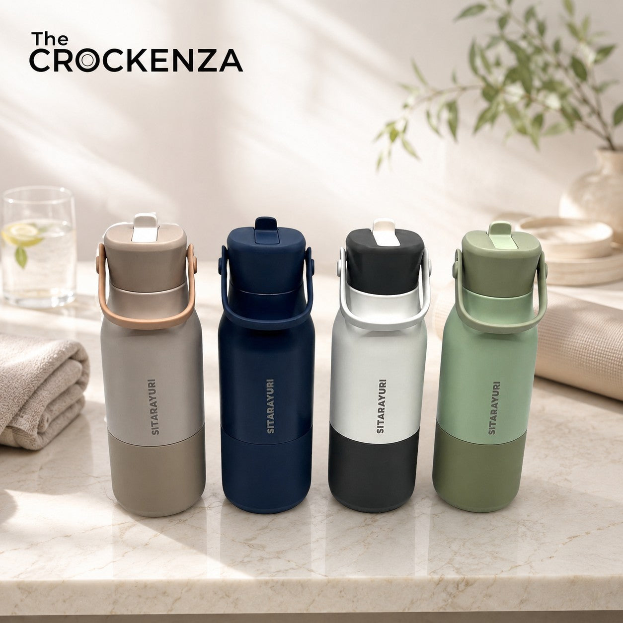 Sitarayuri 700 ML Stainless Steel Insulated Water Bottle with Carry Handle – Leak-Proof Hot & Cold Travel Flask