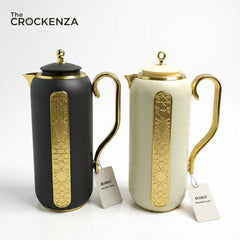 Shimizu 1 Ltr Luxury Vacuum Thermos Flask – Premium Arabic Style Coffee & Tea Server | Elegant Gold Finish