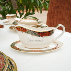 Royal Yamasen Japan-inspired Gold & Maroon Dinnerware Set | Luxury 75/103 Piece Collection for 8 & 12 Persons Serving