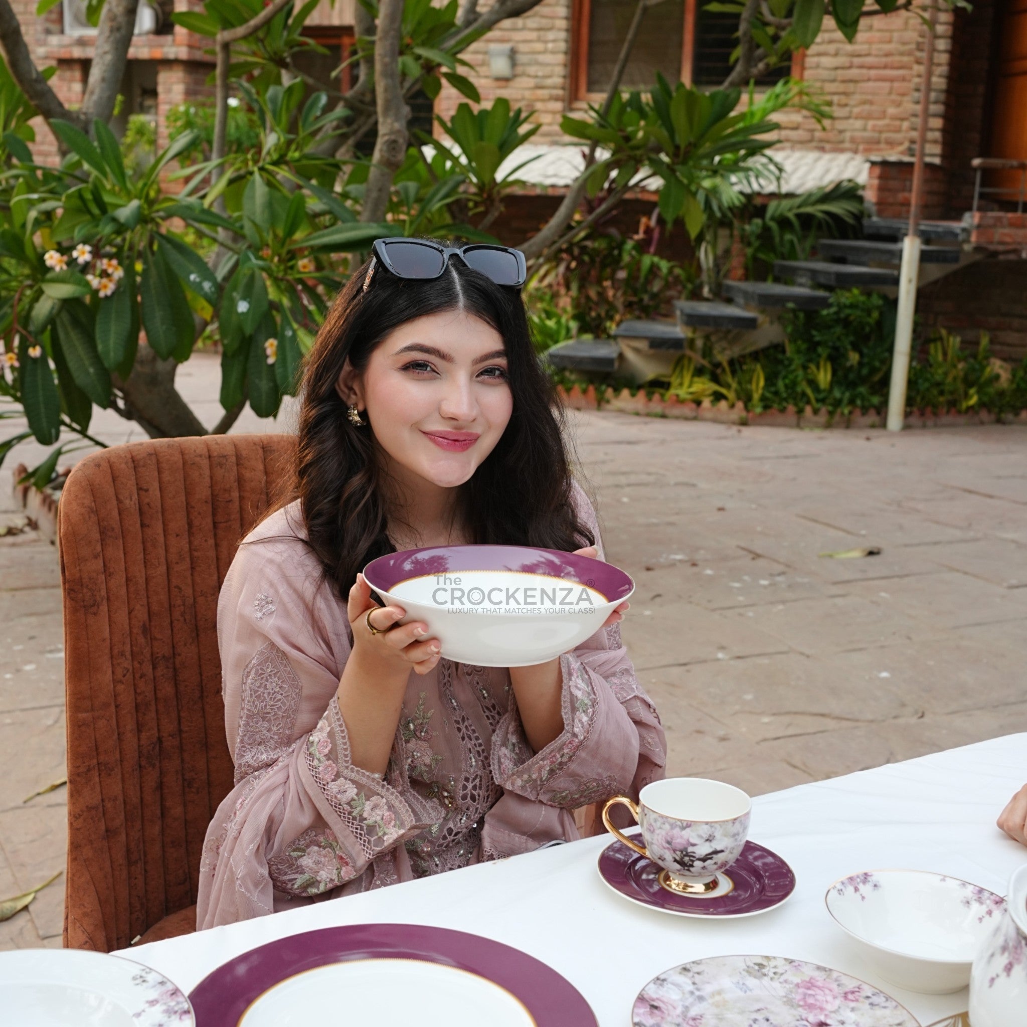 Johnson Bros Inspired Imperial Maroon & Floral Luxury Dinner Set –  Imported Bone China