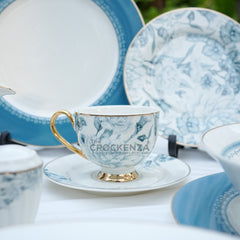 Johnson Bros Inspired Royal Floral Bone China Luxury Dinner Set | 65 & 89 Piece Gold-Gilded Collection