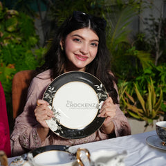 Noir Blossom Royal Bone China Dinner Set - Johnson Bros Inspired | 65 and 89 Piece Serving
