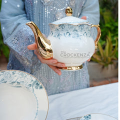Johnson Bros Inspired Royal Floral Bone China Luxury Dinner Set | 65 & 89 Piece Gold-Gilded Collection