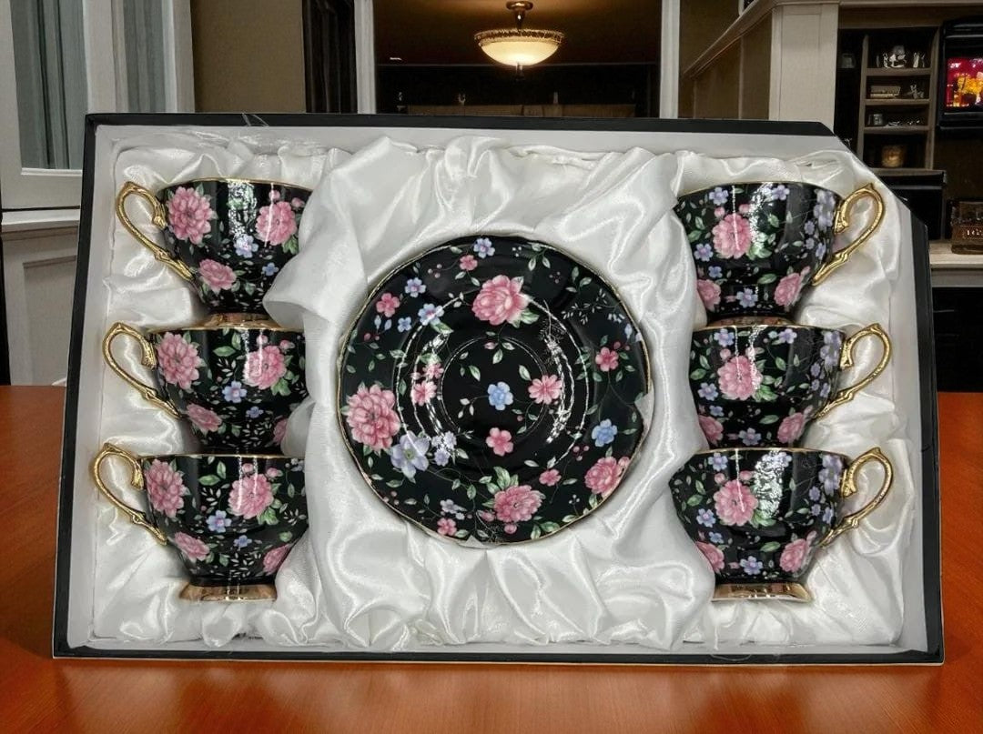 Royal Elegance: Cups & Saucers (Inspired by Royal Albert) - 12 (Pcs)