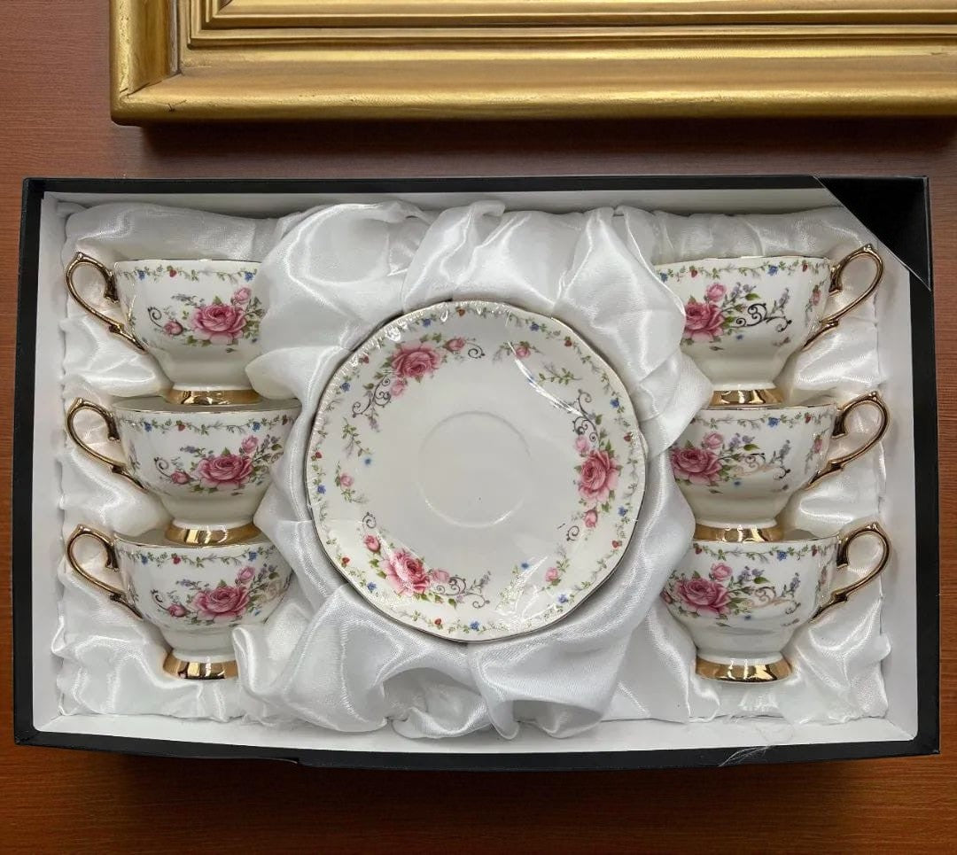 Royal Elegance: Cups & Saucers (Inspired by Royal Albert) - 12 (Pcs)