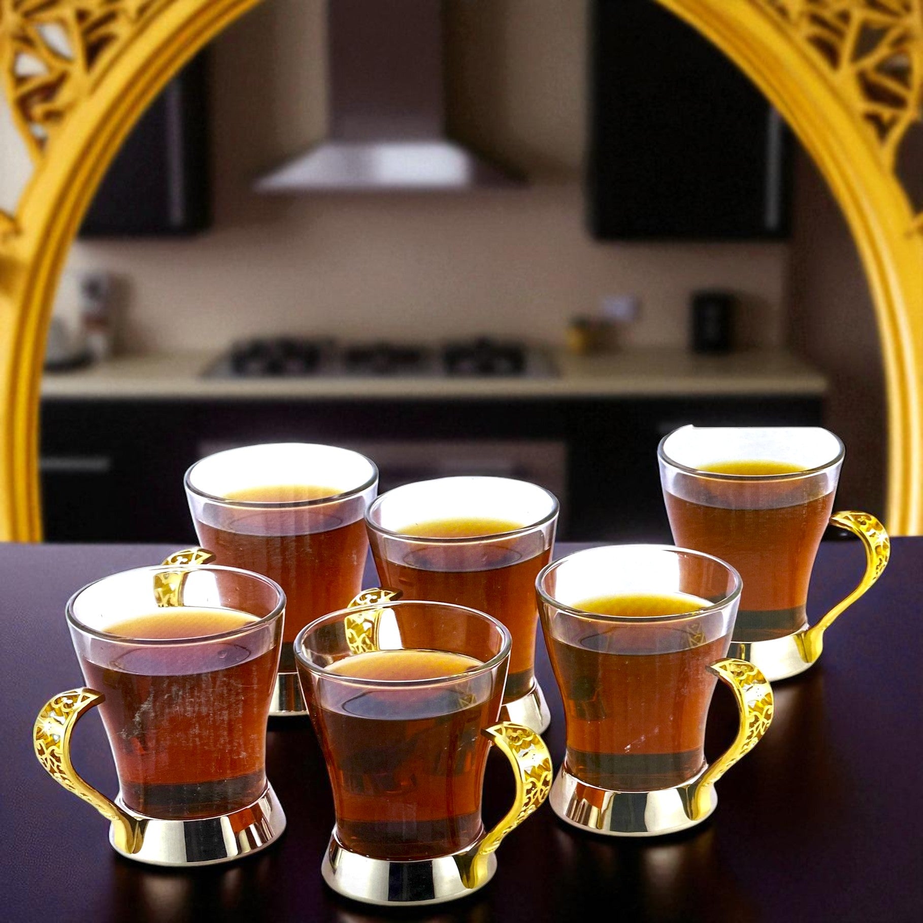 Luxury Glass Teapot & Cup Set with Candle Warmer Stand | Best for Hi-tea and tea hosting