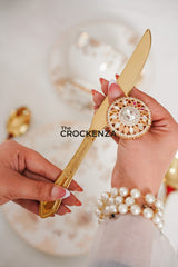 Royal Elegance 24 Pcs Imported Gold Cutlery Set - Serves 6 Persons (24Pcs)