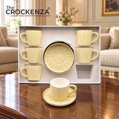 Imported Ceramic Cup & Saucer Set – Elegant Matte Finish