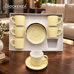 Imported Ceramic Cup & Saucer Set – Elegant Matte Finish