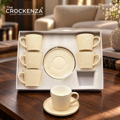 Imported Ceramic Cup & Saucer Set – Elegant Matte Finish