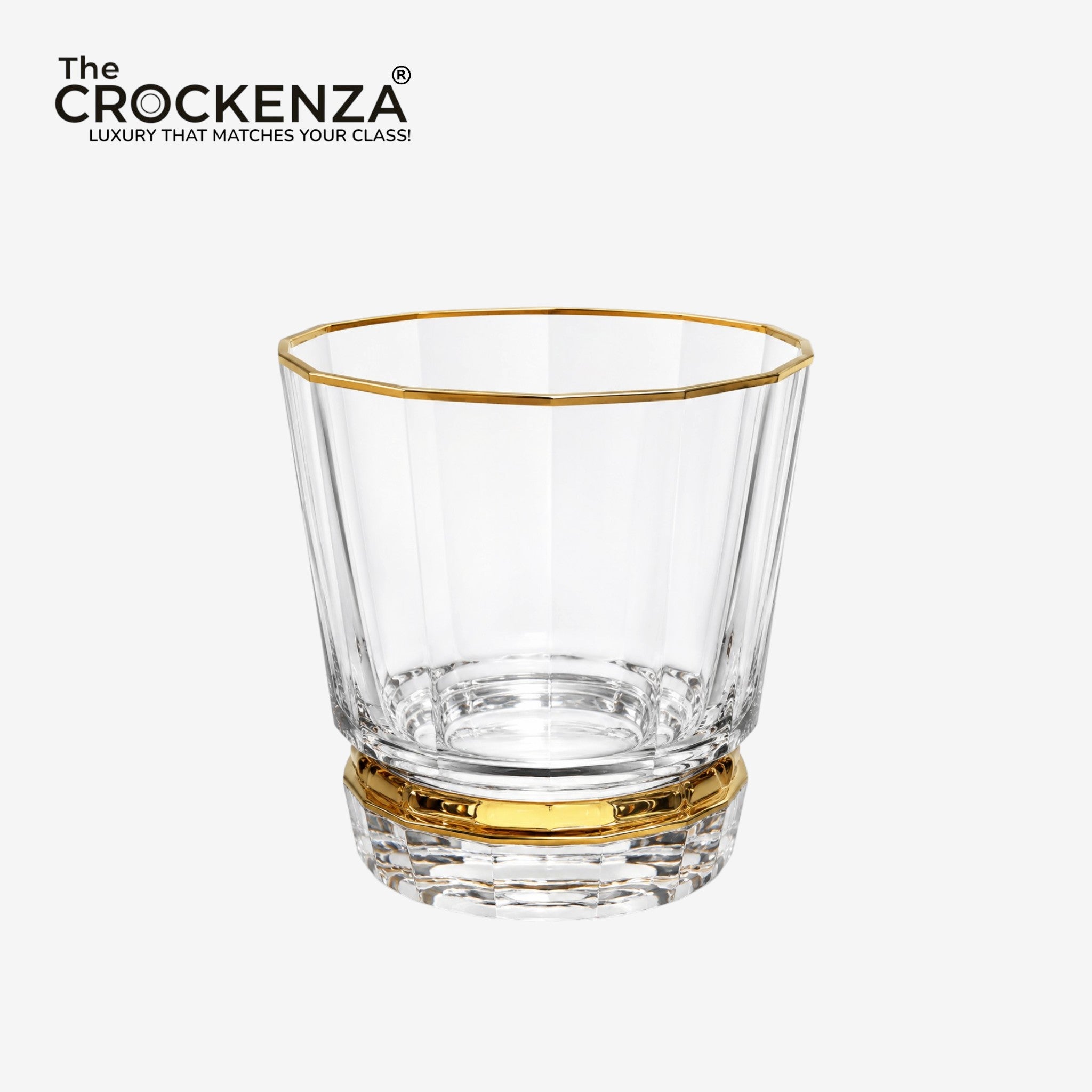 Luxury 6-Piece Imported Crystal Glass Set with Gold Detailing – Classic Elegance for your drinks