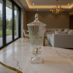 Luxury Crystal Glass Beverage Dispenser with Tap – Premium Drink Dispenser 4.5 Ltr (GD-08)