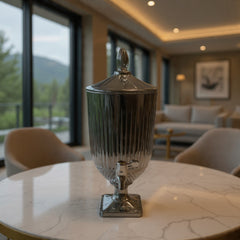 Luxury Smoke Grey Glass Beverage Dispenser 4.5 Ltr with Stand & Tap – Premium Crystal Style Drink Dispenser