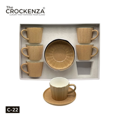 Imported Ceramic Cup & Saucer Set – Elegant Matte Finish