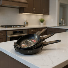 Baroly Professional Non-Stick Fry Pan Set – Premium Marble Coating with Ergonomic Heat-Resistant Handle