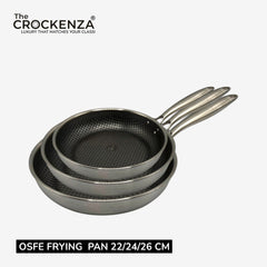 OSFE Stainless Steel Triply Frying Pan Set – Non-Stick Honeycomb Design