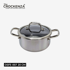 OSFE Honeycomb Stainless Steel Triply Casserole with Glass Lid – Premium Cooking Pot