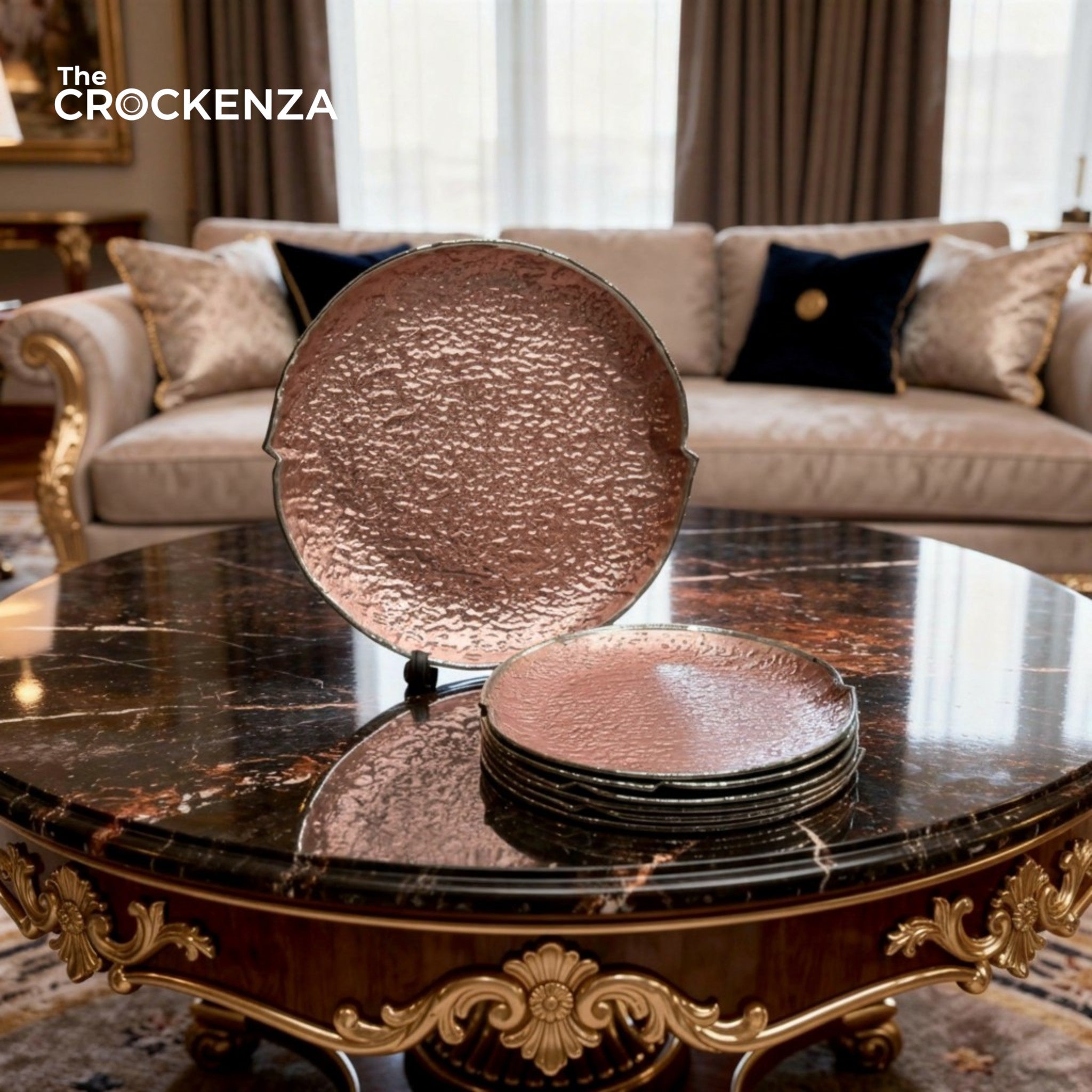Luxury 7 Pcs Glass Cake Set – Premium Cake Serving Plate Set