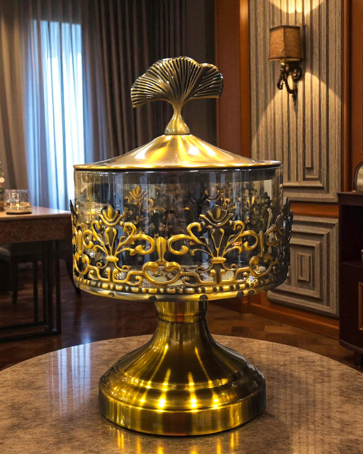 Golden Glow 3-Piece Glass Jar Set – Chic Décor for a Luxe Elite Home