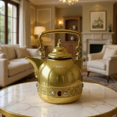SHIMIZU Royale 1.0 L Gold Vaccum Flask Kettle – Vintage-Inspired Statement with Jeweled Accent Band