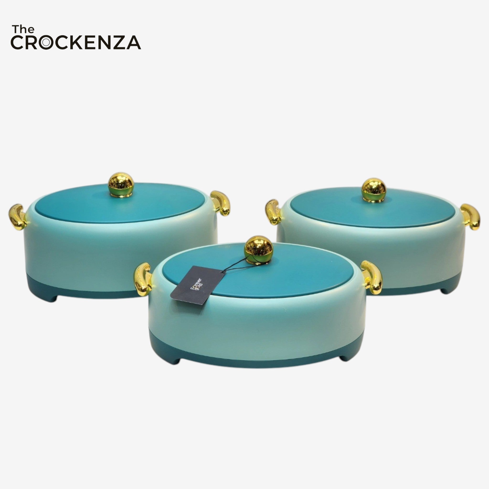Imported Forever Gold Thermal Hot Pot Set  – Perfect for Family & Friends Gatherings (Set of 3)