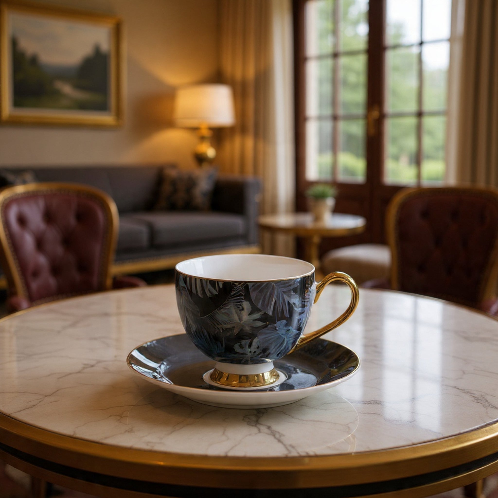 Johnson Bros Inspired 12-Piece Floral Cups & Saucers Set –Elegant for Home, Guests & Gifting