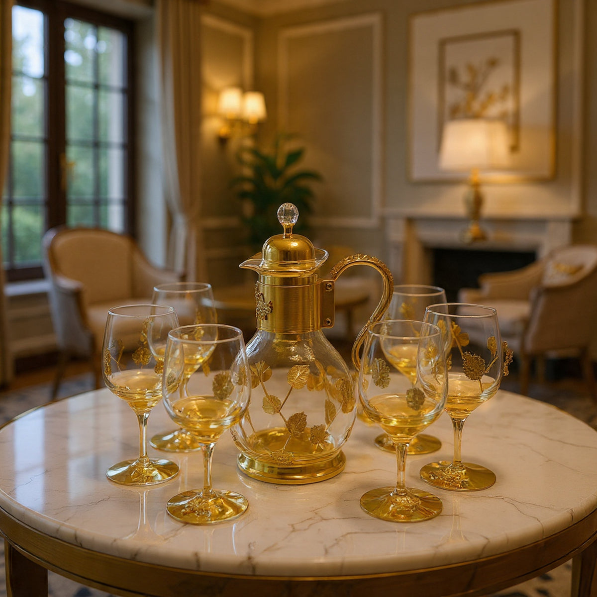 Luxury Golden Water Set (7 Pcs) – Elegant Dining & Serving Essential