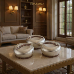 Imported Forever Gold Hotpot Set – Matte Nickel With Dark Wooden Finish (4L, 5L & 6L)