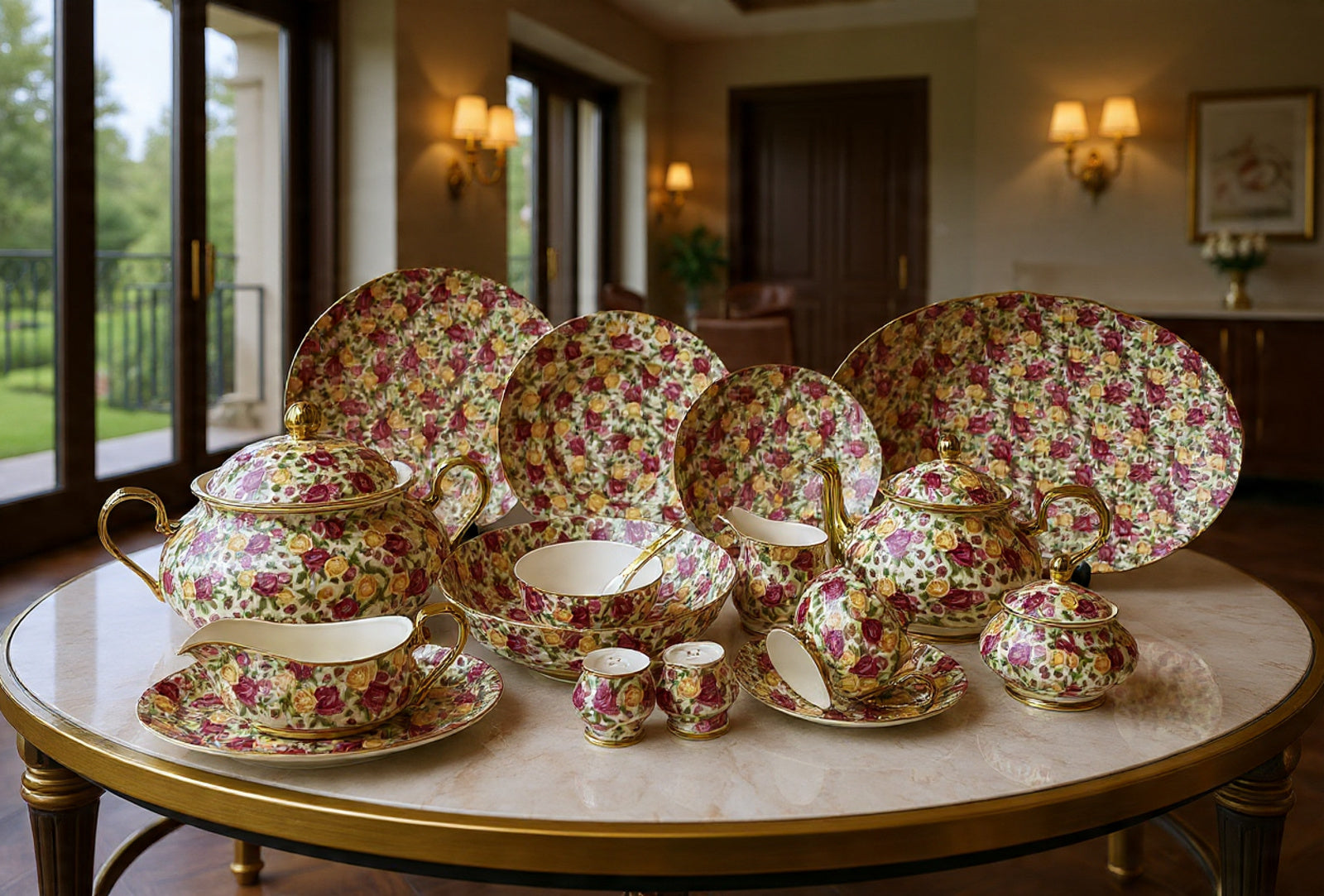 Imported Premium Royal Albert style 75 Pcs Dinner Set - 8 Person Serving
