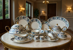 Premium Evergreen Royal Albert inspired 75 Pcs Dinner Set - Serves 8 Persons