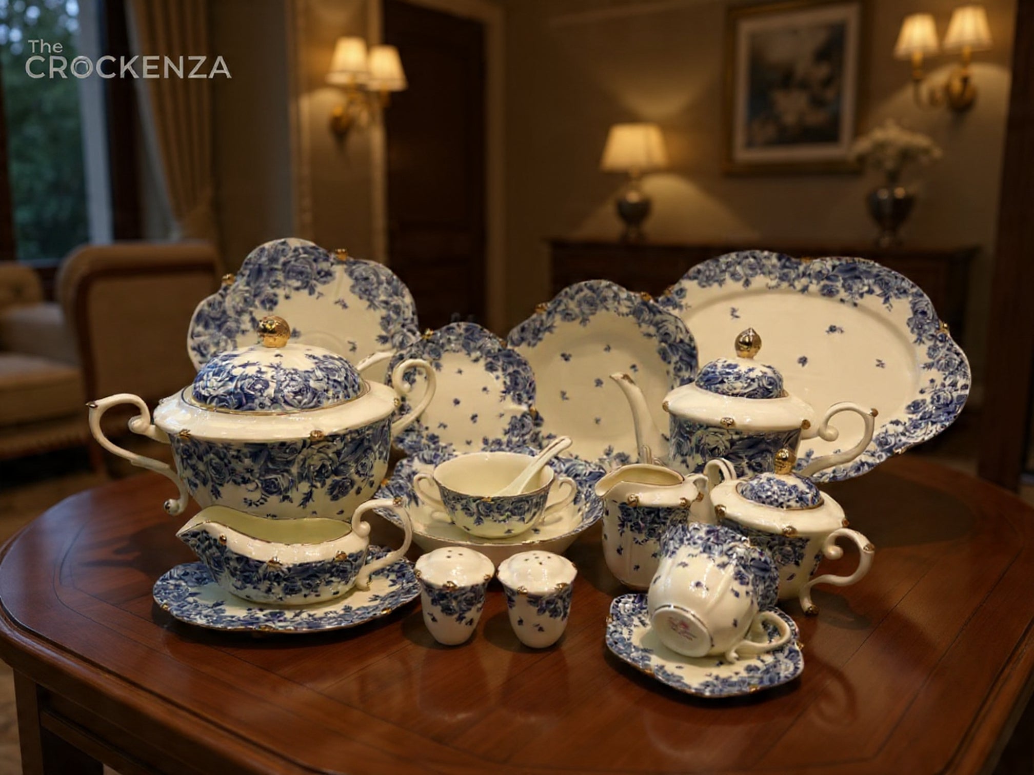 Imported Premium 75 Pcs Dinner Set for 8-persons Serving - Inspired by Royal Albert England