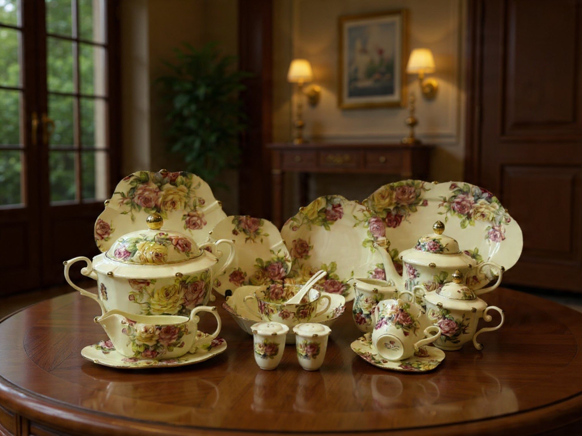 Imported Premium 75 Pcs Dinner Set for 8-persons Serving - Inspired by Royal Albert England