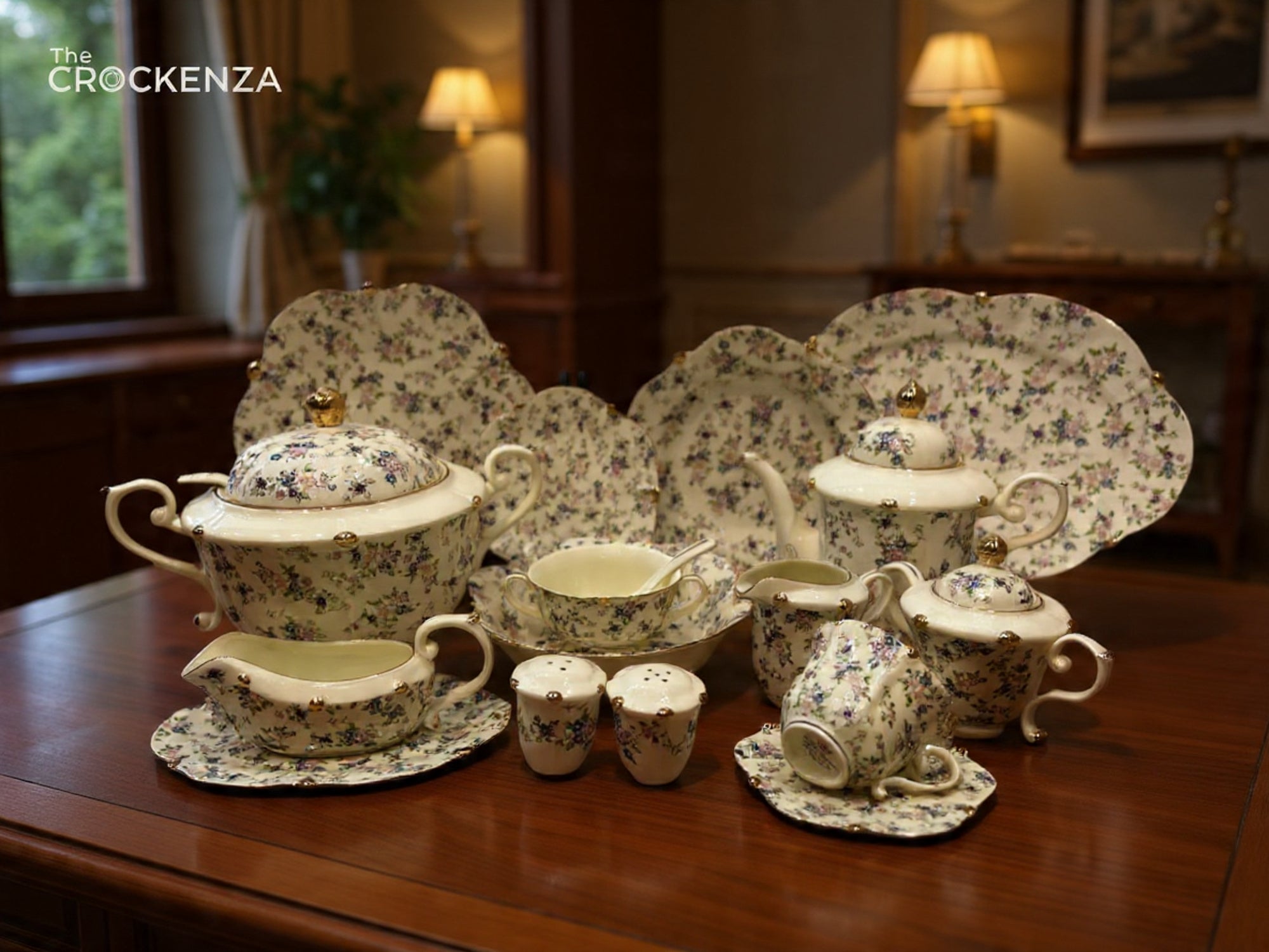 Imported Premium 75 Pcs Dinner Set for 8-persons Serving - Inspired by Royal Albert England