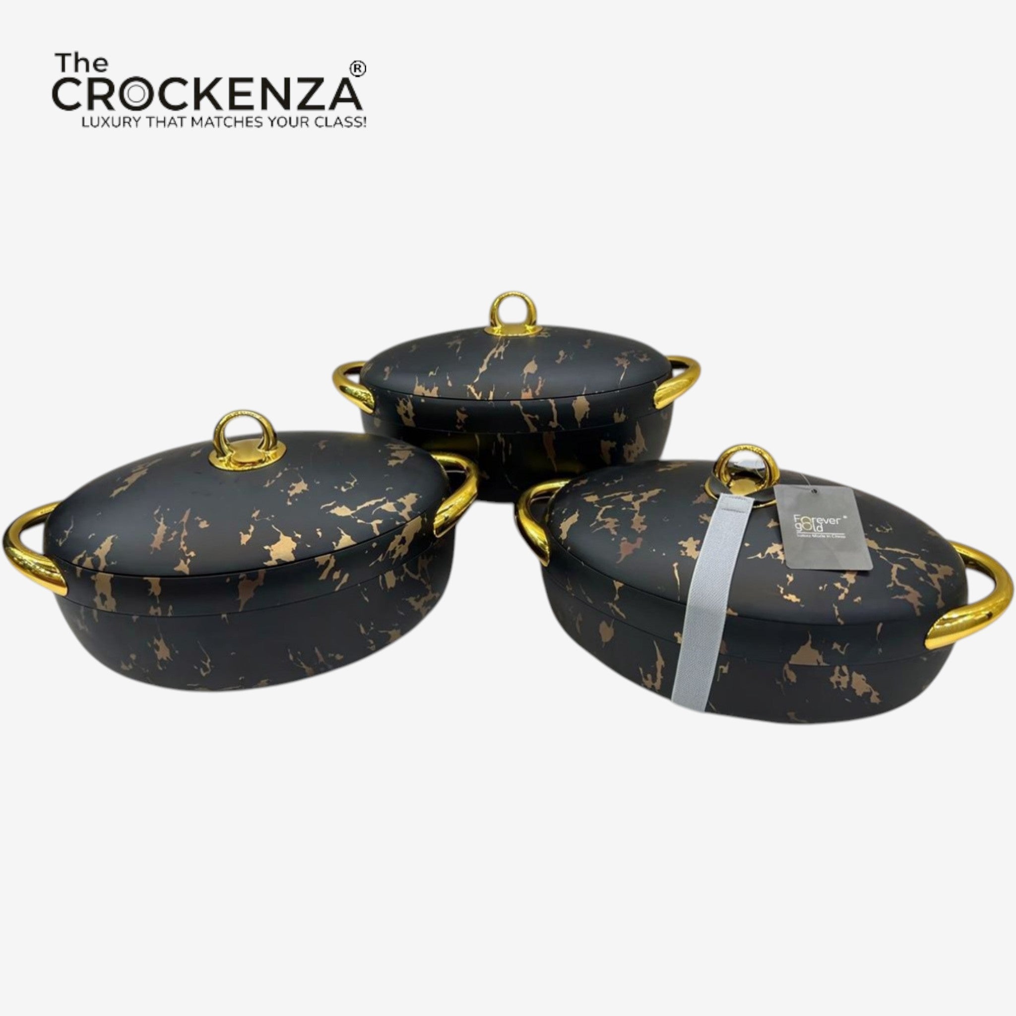 Premium Black Marble Hot Pots – Keep Food Fresh & Warm in Style (2/2.5/3Ltrs)