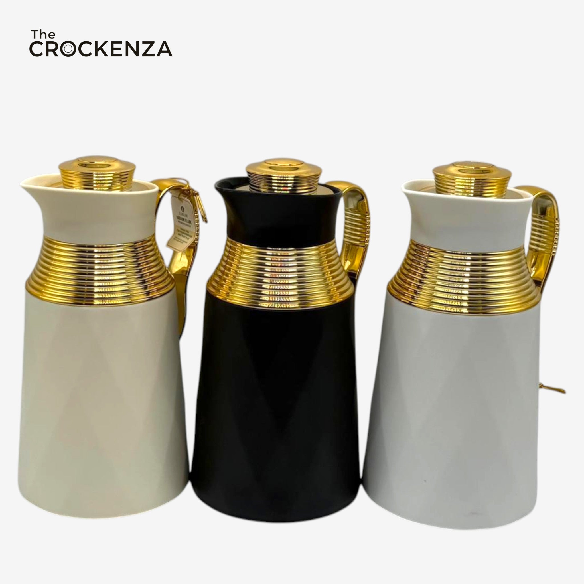 The Sovereign Collection | 1.0L Gold-Ribbed Artisan Thermal Carafes