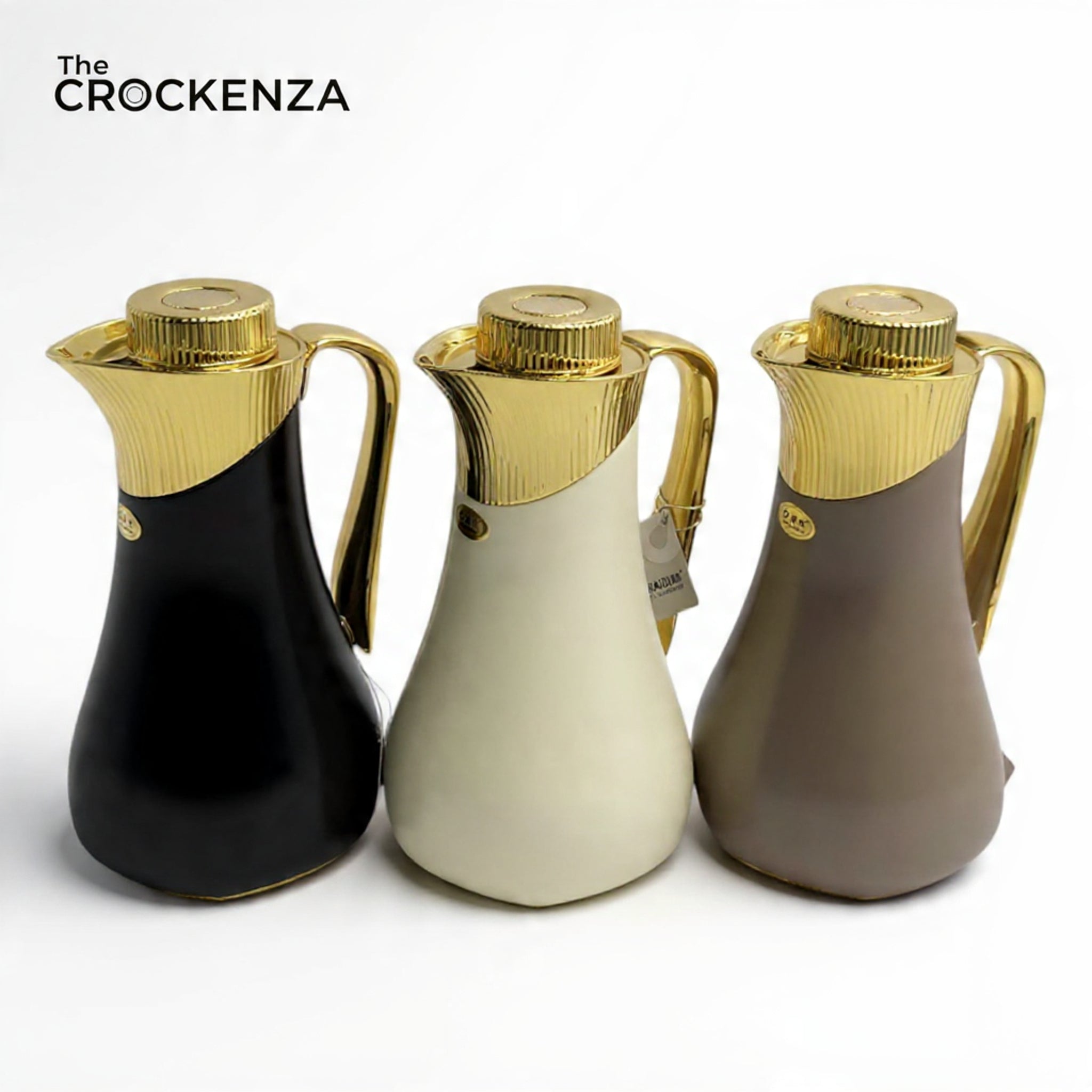 Shimizu 1 Ltr Luxury Vacuum Thermos Flask – Premium Arabic Style Coffee & Tea Server | Elegant Gold Finish