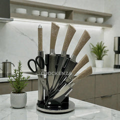 Bass Professional 8-Piece High-Carbon Stainless Steel Knife Set with Stand