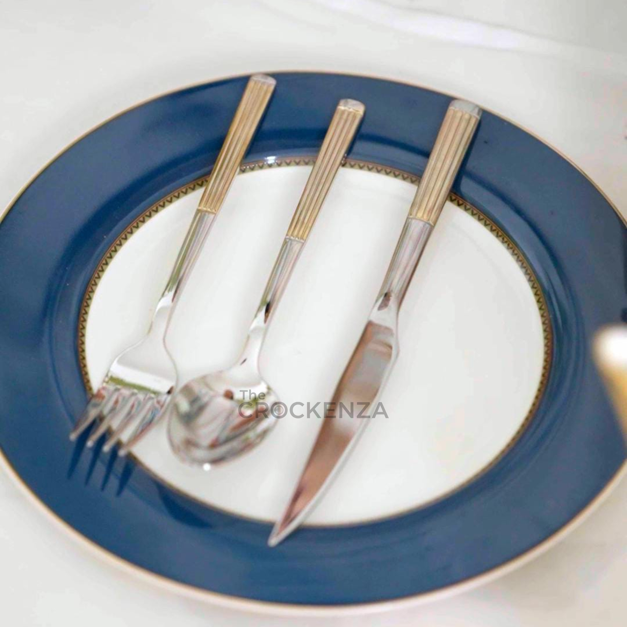 Royal Elegance 24 Pcs Imported Gold Cutlery Set - Serves 6 Persons (24Pcs)