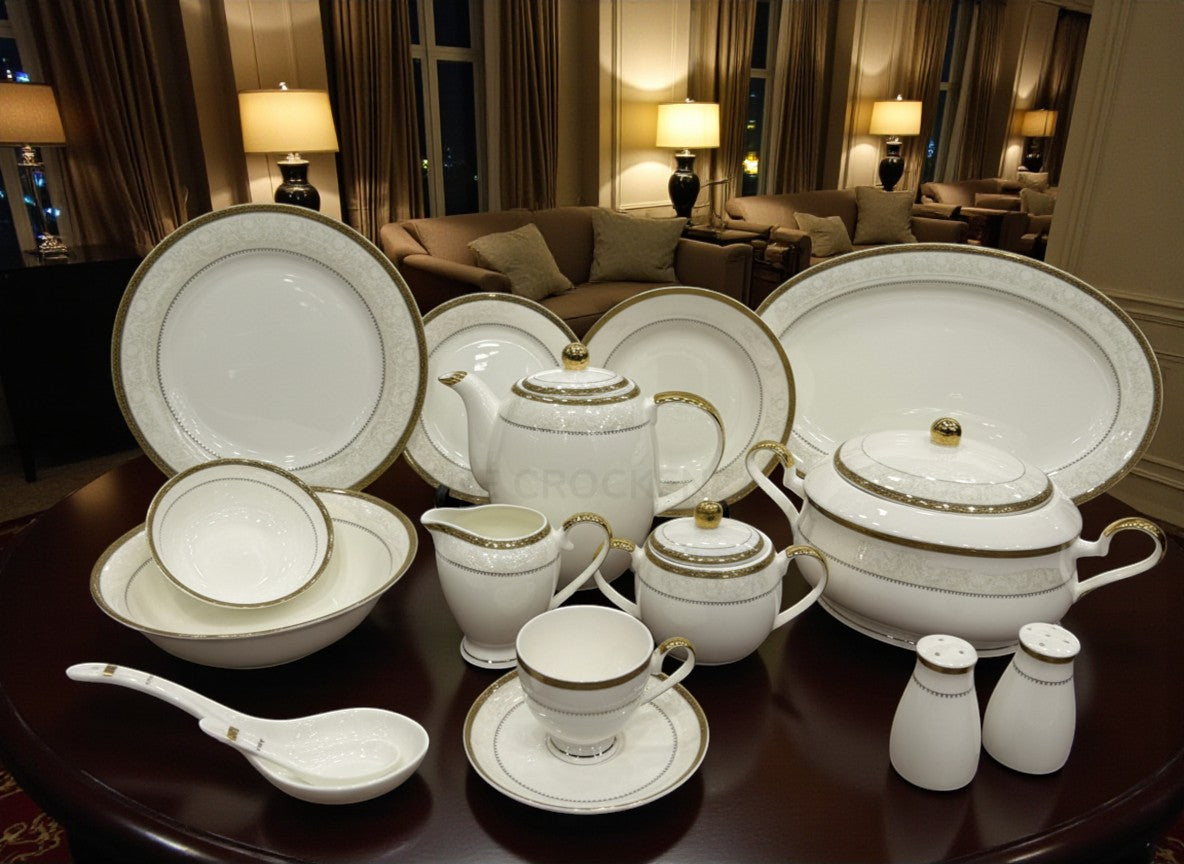 Deluxe Bone China Imported Dinnerware Set (73 & 101 Pc) – The Premium Host Collection - JT-002