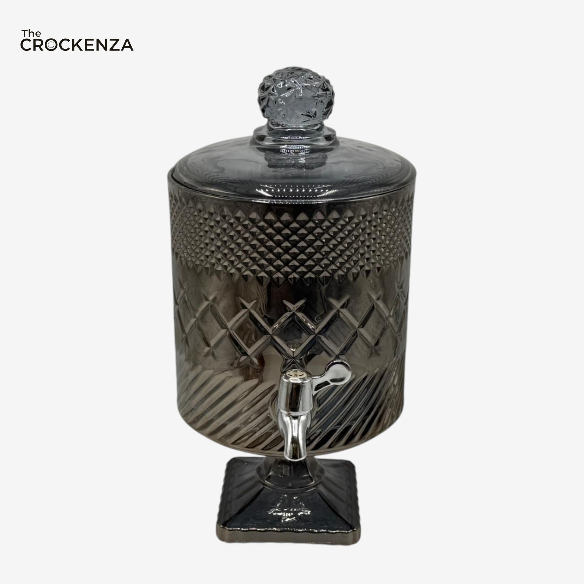 Luxury 4.5 Litre Beverage Dispenser with Lid & Tap – Elegant Drink Server for Juice, Water & Ramadan Serving (Smoke Grey)
