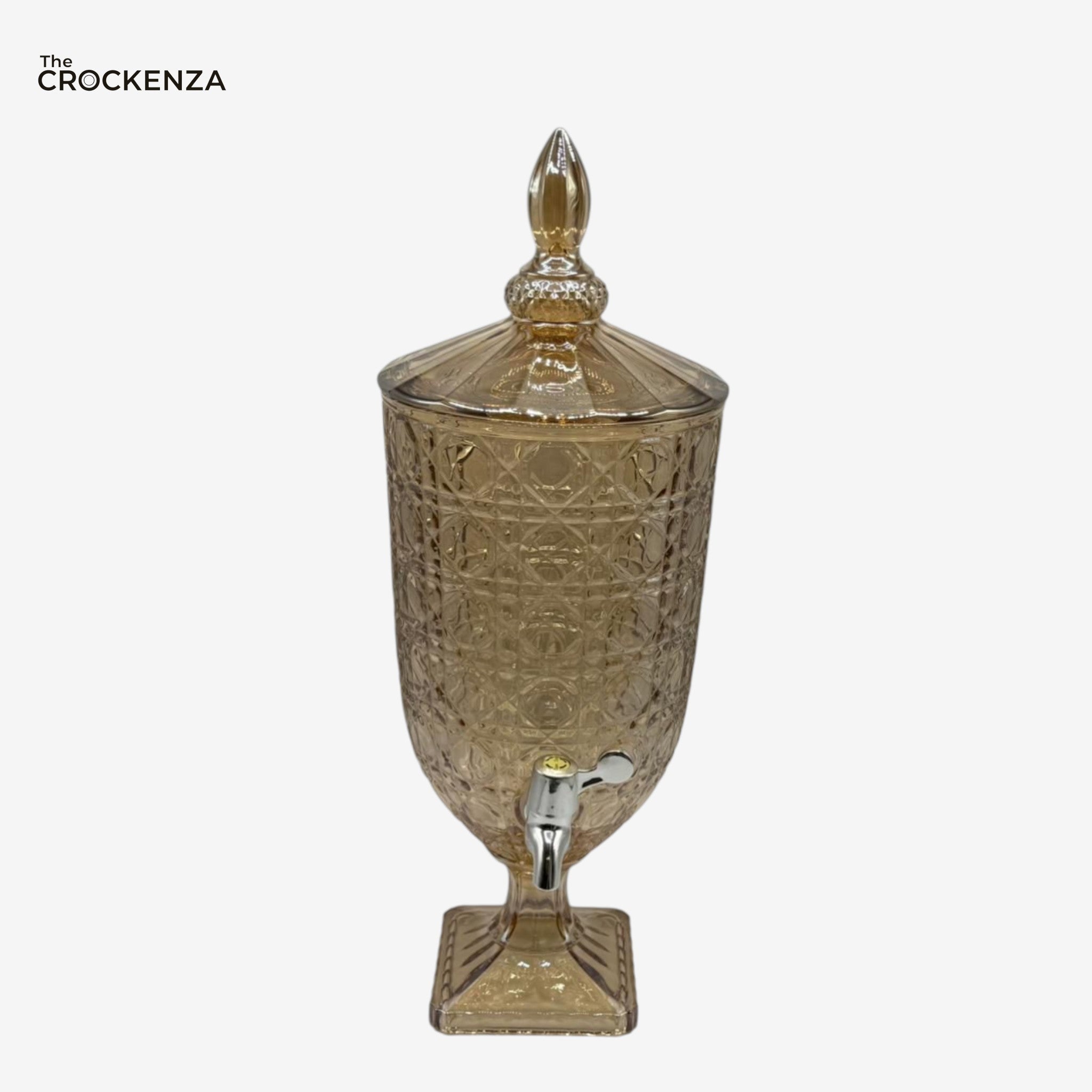 Luxury 4.5 Litre Glass Beverage Dispenser with Lid & Tap – Elegant Drink Server for Juice, Water & Ramadan Serving