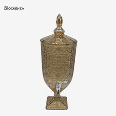 Luxury 4.5 Litre Glass Beverage Dispenser with Lid & Tap – Elegant Drink Server for Juice, Water & Ramadan Serving